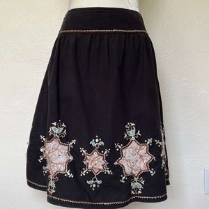 Unique Vintage Zara Cotton Skirt with embroidered design